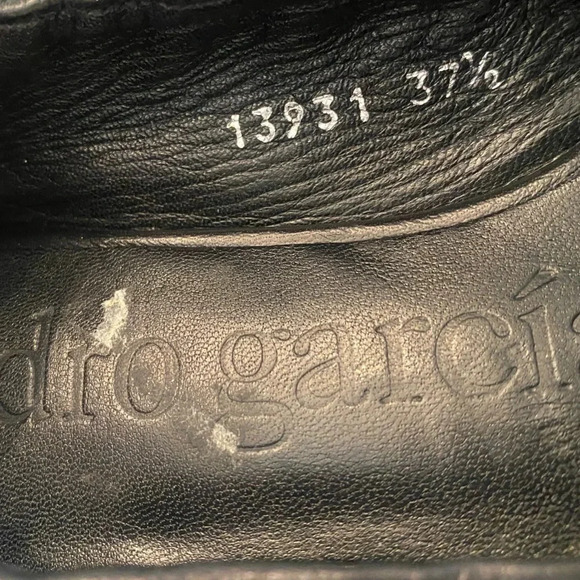 Pedro Garcia Black And Gold Ballet Leather Flats - Picture 2 of 8